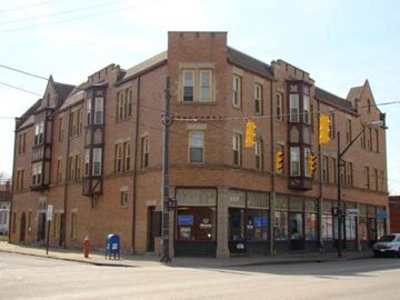 Cleveland apartment for rent - a large brick building on the corner of a street