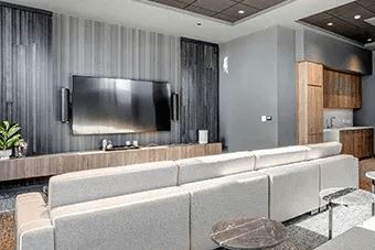 Modern living room with flat screen tv