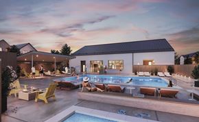 Great Falls apartment for rent - A modern house with a pool in the backyard.