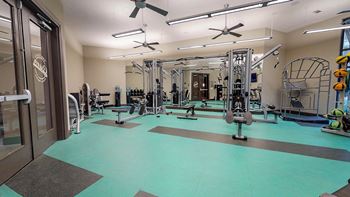 Gym with a exercise bike