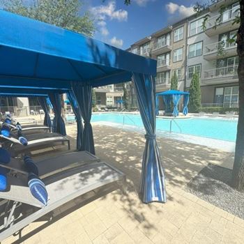 Pergola near a swimming pool