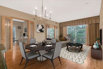 Los Gatos apartment for rent - a dining room and living room with a table and chairs