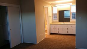 Santa Clara apartment for rent - A bathroom with a sink and a mirror.