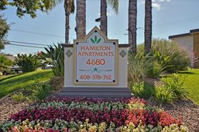 San Jose apartment for rent - Property Sign at Hamilton Apartments in San Jose