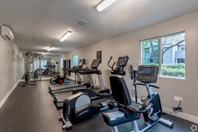 Palo Alto apartment for rent - the gym has plenty of cardio equipment at the enclave at university heights apartments