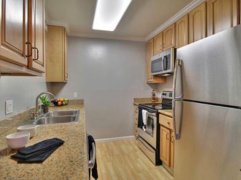 Sleek stainless steel appliances