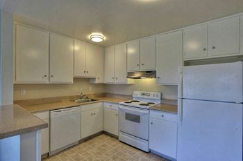 Kitchen with cabinets