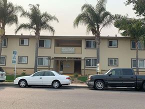 Mountain View apartment for rent - two cars parked in front of an apartment building