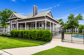 Kansas City apartment for rent - Clubhouse with a pool in the backyard.