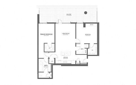 Floor plan for 2 beds, 2 baths, 1558 sqft