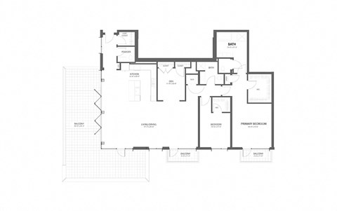 Floor plan for 2 beds, 2 baths, 2319 sqft