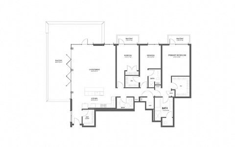 Floor plan for 3 beds, 3 baths, 2320 sqft