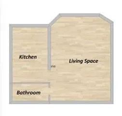 Floor plan for studio, 1 bath, 447 sqft