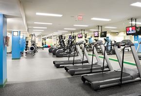 Brookline apartment for rent - A gym with treadmills and exercise equipment.