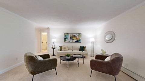 Floor plan for 1 bed, 1 bath, 690 sqft