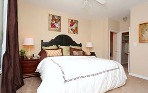 Duluth apartment for rent - Large Main Bedroom with King Size Bed, Walk-in Closet and Ensuite, The Columns at Club Drive, Georgia