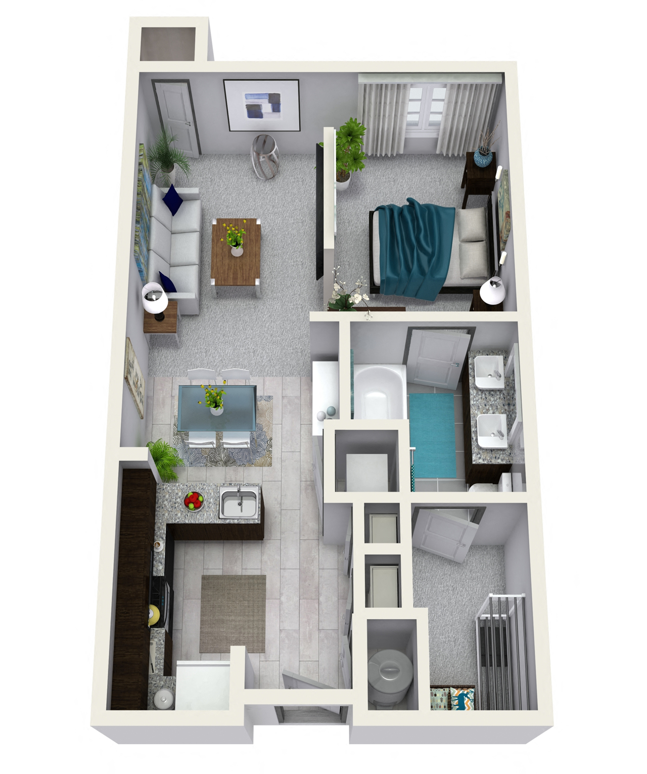 Floor plan for studio, 1 bath, 655 sqft