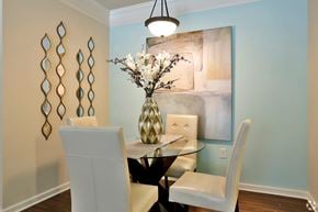 Port Wentworth apartment for rent - Cozy dining room with brushed nickel light fixture at The Columns at Coldbrook Station, Port Wentworth, Georgia 31407