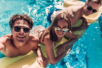 Enjoying in pool