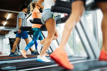 Cardio machines in gym