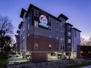 Austin apartment for rent - A building with the name "ARBURG" on it.