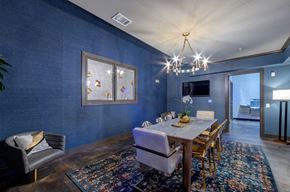 Ft Worth apartment for rent - A dining room with a wooden table and chairs.