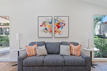 Community clubhouse with tv, living & dining areas