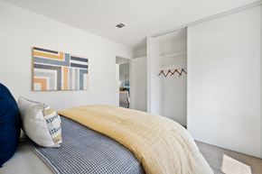 Rowland Heights apartment for rent - a bedroom with a bed and a closet