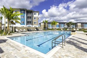 West Melbourne apartment for rent - a large swimming pool with a building in the background