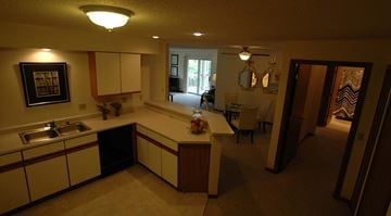 Madison apartment for rent - A kitchen with a sink and a counter.