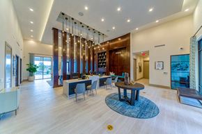 Jacksonville apartment for rent - Modern clubhouse lobby with pendant lighting at Ciel Luxury Apartments, Jacksonville, Florida