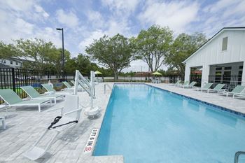 Swimming pool with deck