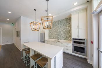 Clubroom with kitchen & tv