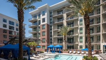 Building exterior and pool