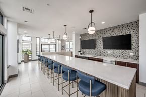 Houston apartment for rent - Skylounge with Epicurean Kitchen, Bistro Seating and Exquisite Views of Downtown