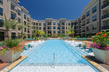 Pool with sundeck and lounge seating