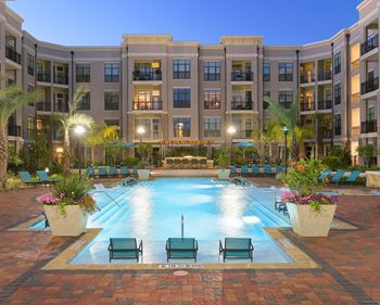 Swimming pool with lounge area