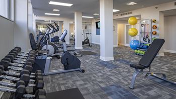 The indigo |clearwater, fl | fitness center with free weights and exercise balls