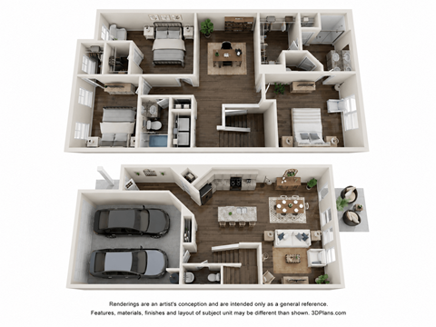 Floor plan for 3 beds, 2.5 baths, 1900 sqft