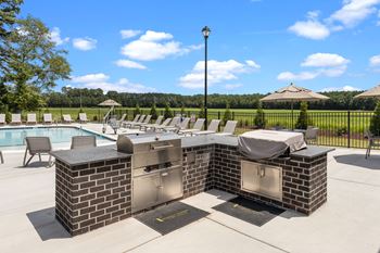 A brick barbecue grill 