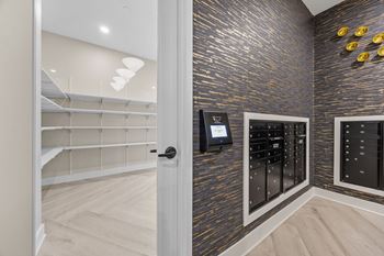A room with a brick wall 
