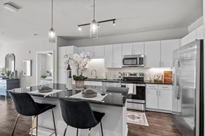 Clayton apartment for rent - Designer Kitchen with Stainless Steel Appliances at Spinning Mill Lofts, Clayton, NC, 27520