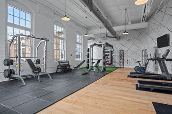 The gym at the lofts at gin alley