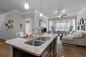 Clayton apartment for rent - kitchen counter with a sink at The Arbors at East Village, Clayton, NC, 27527