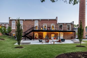 The back of a brick building 