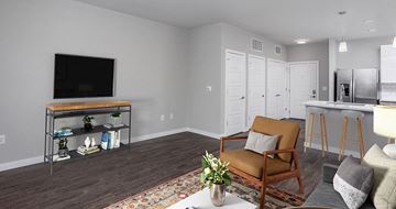 Holly Springs apartment for rent - a living room with a television and a kitchen