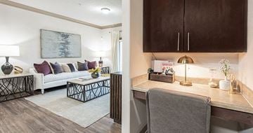 Atlanta apartment for rent - a living room and a kitchen with a couch