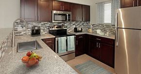 Deerfield Beach apartment for rent - a kitchen with stainless steel appliances and granite counter tops
