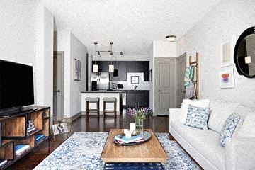 Franklin apartment for rent - A living room with a white couch and a coffee table.