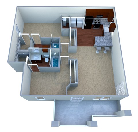 Floor plan for 2 beds, 2 baths, 1093 sqft
